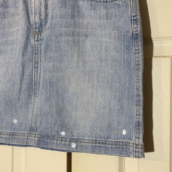 Calvin Klein Vintage Denim Skirt Distressed Dots 6 - Picture 5 of 12